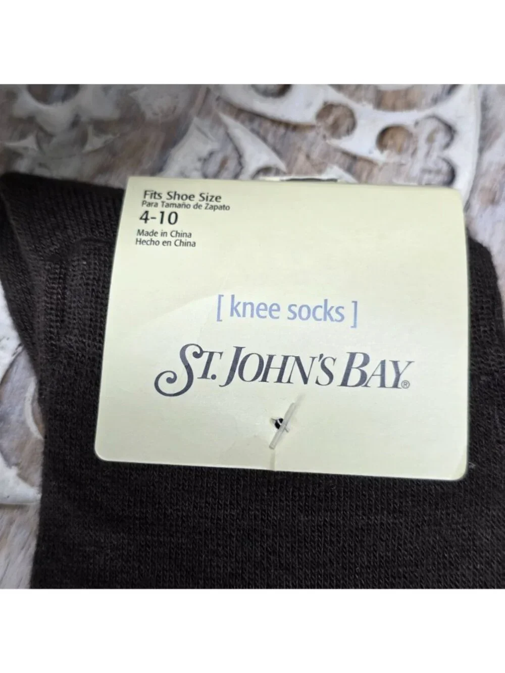 St. John's Bay Knee High Socks 4-10 Brown Stretch Cozy Everyday Neutral Preppy
